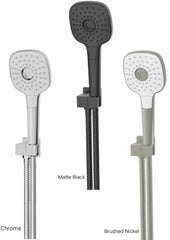 CORBAN Hand Shower With Wall Outlet Bracket In Chrome - Matte Black - Brushed Nickel