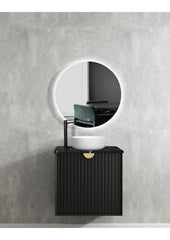 MALVERN Matte Black Wall Hung or Floorstanding Vanity In 600X460X550mm With Ceramic Top or Stone Top