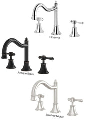 Phoenix NOSTALGIA Lever Basin Set Shepherds Crook In Chrome - Antique Black - Brushed Nickel