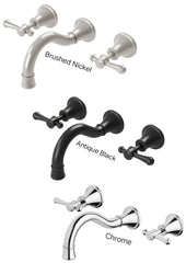 Phoenix NOSTALGIA Lever Bath Set 180mm Shepherds Crook In Chorme - Antique Black - Brushed Nickel
