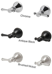 Phoenix NOSTALGIA Lever Wall Top Assemblies In Chrome - Antique Black - Brushed Nickel
