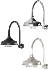 Phoenix NOSTALGIA Vintage Shower Arm & Rose In Chrome - Antique Black - Brushed Nickel