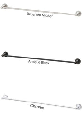 Phoenix NOSTALGIA Single Towel Rail 760mm In Chrome - Antique Black - Brushed Nickel
