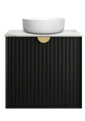 MALVERN Matte Black Wall Hung or Floorstanding Vanity In 600X460X550mm With Ceramic Top or Stone Top