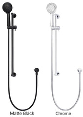 Meir ROUND Shower On Rail Column With Three Functions In Chrome Or Matte Black