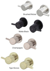 Meir ROUND Quarter Turn Wall Top Assemblies In Matte Black - Tiger Bronze - Champagne - Brushed Nickel