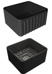TURNER HASTINGS Novi 50 x 46 Fine Fireclay Matte Black or Matte White Butler Sink NO50FS-MB, NO503FS-MW