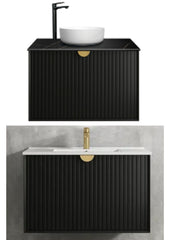 MARLO Matte Black Wall Hung Vanity In 900X460X550mm With Ceramic Top or Stone Top