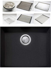 FLORENCE Black Large Bowl Undermount Sink In 530x405x200mm