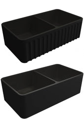 Turner Hastings Novi 85 x 46 Fine Fireclay Matte Black or Matte White Butler Sink