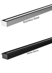 Phoenix FLAT Slimline Channel Drain 30x600mm Outlet 65mm In Stainless Steel Or Matte Black