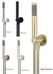 Meir ROUND Hand Shower On Fixed Bracket In Chrome - Matte Black - Tiger Bronze - Champagne - Brushed Nickel