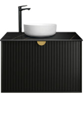 MARLO Matte Black Wall Hung Vanity In 900X460X550mm With Ceramic Top or Stone Top