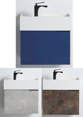 KEW Wall Hung Vanity In 600mm With Rust, Cement Grey And Navy Blue