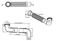 BATH CONNECTOR UNIVERSAL - FLEX 40mm (600mm LONG)