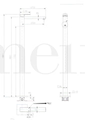 Meir SQUARE Freestanding Bath Mixer In Chrome Or Matte Black