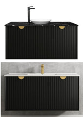 MARLO Matte Black Wall Hung Vanity In 1200X460X550mm With Ceramic Top or Stone Top