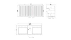MARLO Matte Black Wall Hung Vanity In 1200X460X550mm With Ceramic Top or Stone Top