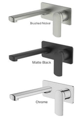 CORBAN Wall Basin Mixer with Faceplate In Chrome - Matte Black - Brushed Nickel