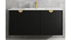 MARLO Matte Black Wall Hung Vanity In 1200X460X550mm With Ceramic Top or Stone Top