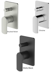CORBAN Shower/Bath Diverter Mixer In Chrome - Matte Black - Brushed Nickel