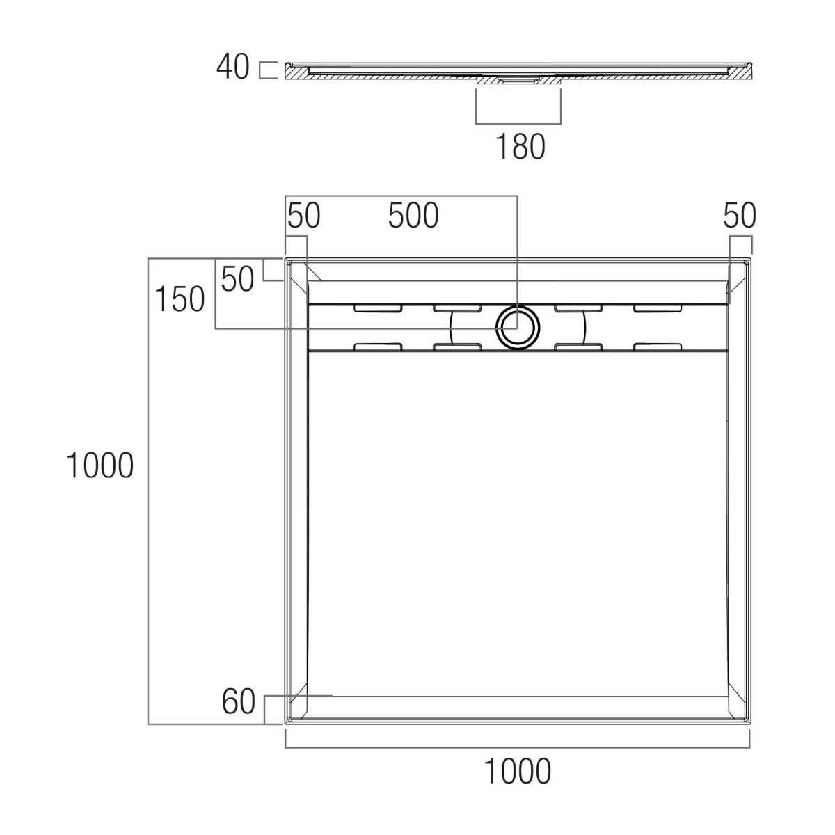 MOONLITE Polymarble Shower Base 900x900, 1000x1000, 1200x900 & 1500x900
