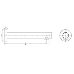 Phoenix VIVID Wall Bath / Wall Basin Outlet In 150mm - 180mm -200mm