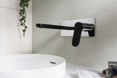 Liberty Wall Basin Set Chrome, Matte Black & Chrome, Matte Black