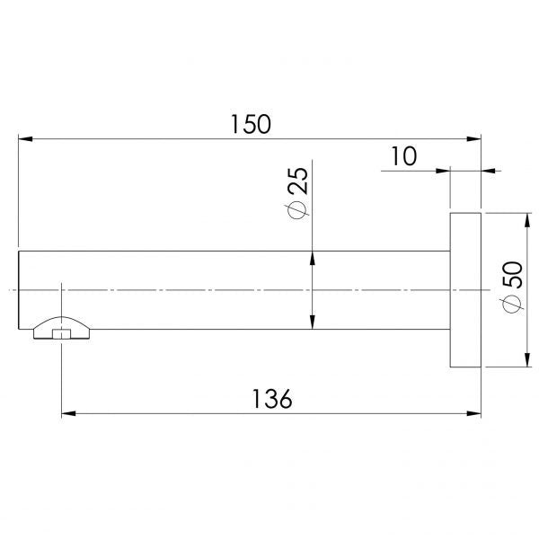 Phoenix VIVID Wall Bath / Wall Basin Outlet In 150mm - 180mm -200mm