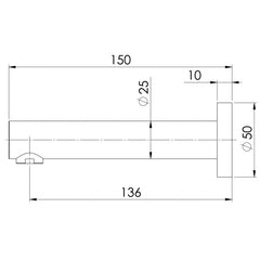 Phoenix VIVID Wall Bath / Wall Basin Outlet In 150mm - 180mm -200mm