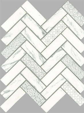 SIGNATURE HERRINGBONE WHITE SATIN 30X98