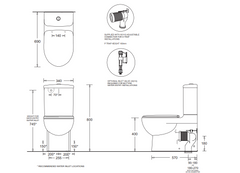 MILANO Flush To Wall Toilet Suite S or P Trap & Top or Bottom Inlet