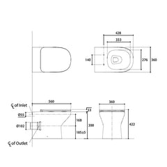 ModernLife® Wall Faced Toilet with Elite Seat