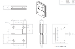 Shower Screen Hinge - Glass to Glass Chrome, Matte White, Matte Black,Brushed Nicke,BrushBrushed Brassed Copper,