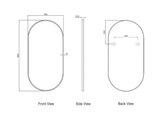 NOOSA 900X450 BLACK METAL FRAME MIRROR
