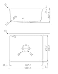 ZIZA Fomos Sink 860 x 500mm Black