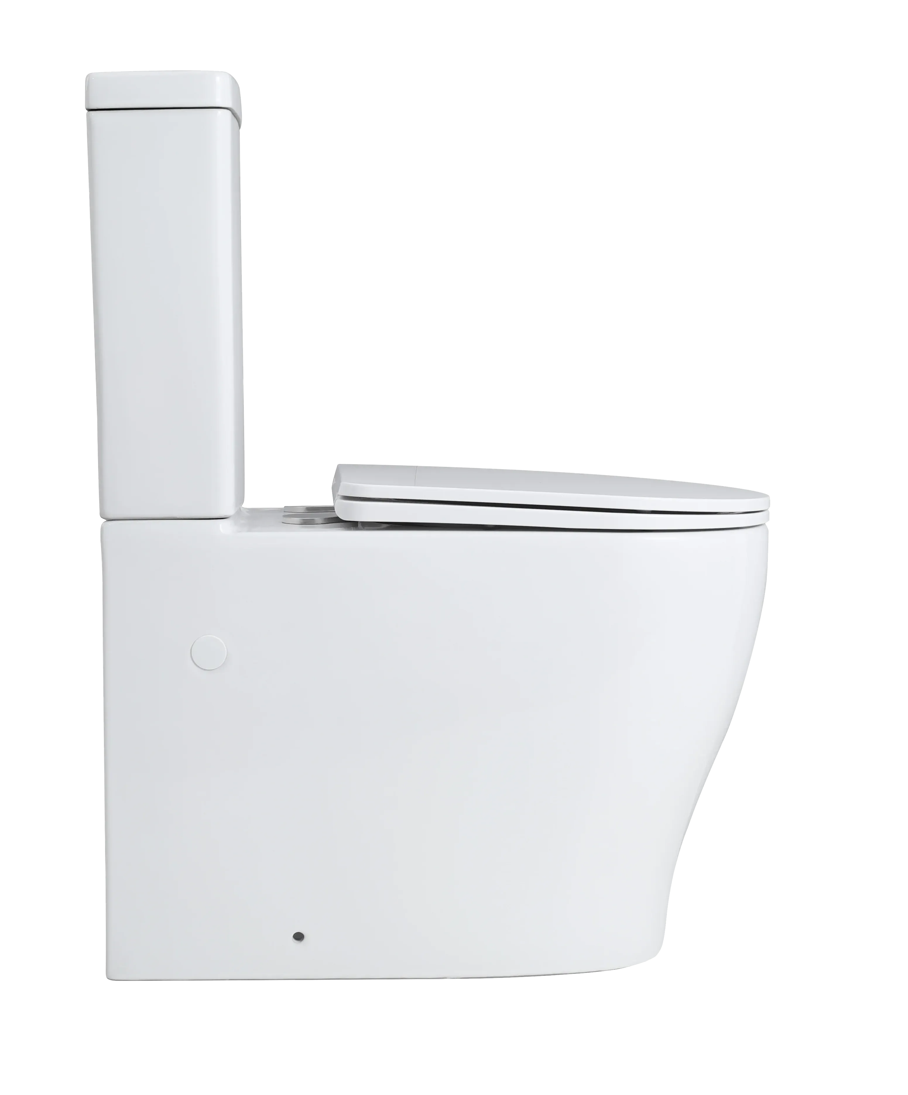 CURVY Rimless Tornado Back To Wall Toilet Suite In Gloss White With S/P Trap & Back/Left or Right Bottom Inlet Cistern