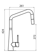 ESSENTE Stainless Steel Square Goose Neck Pull Out Mixer
