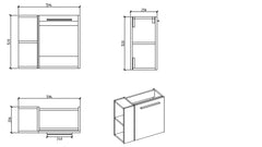 MARIA Maple Oak Wall Hung Vanity 600mm
