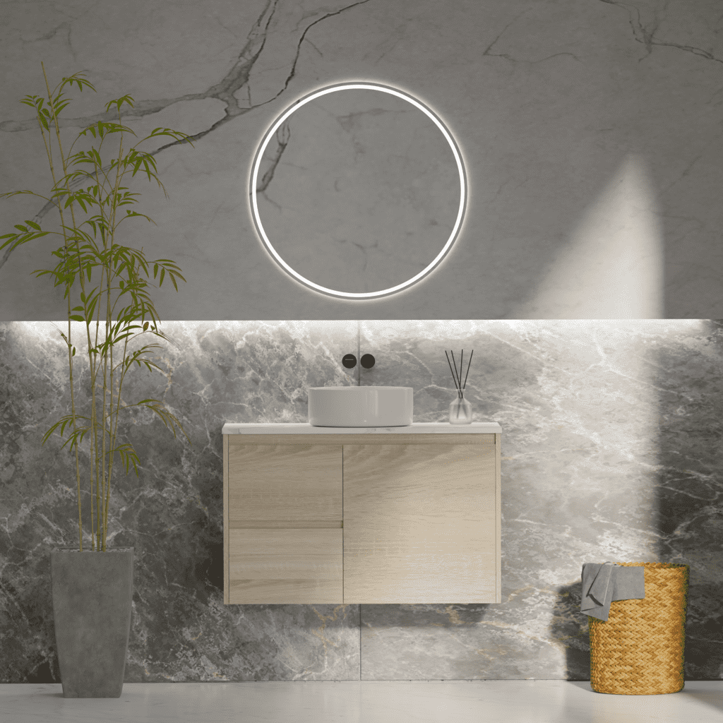 ERICA 900mm Natural Oak Wall Hung Vanity