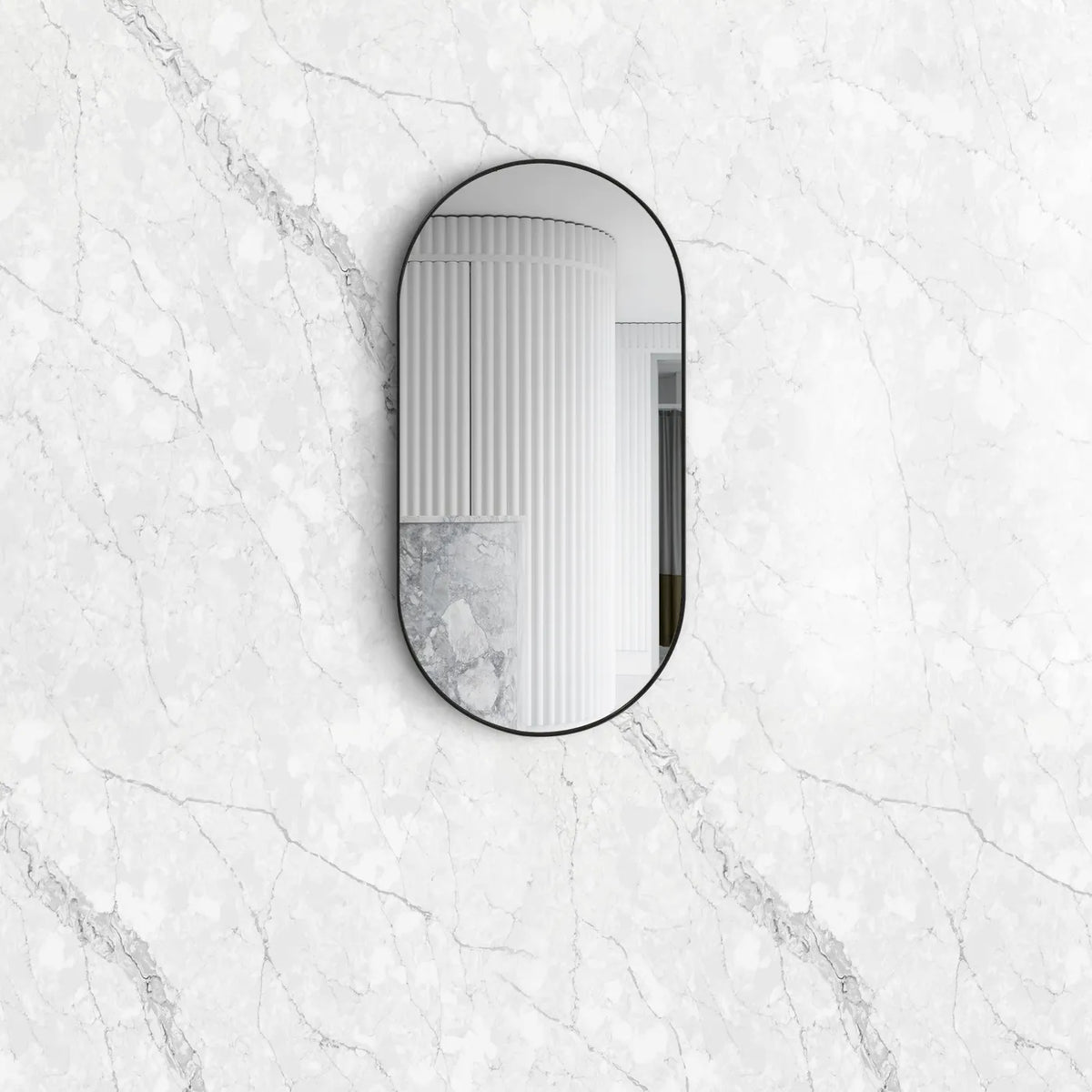 NOOSA 900X450 BLACK METAL FRAME MIRROR
