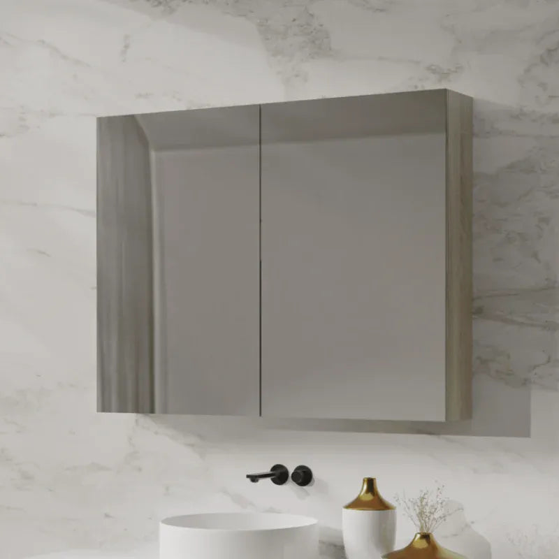 Natural Oak Rectangle Mirror Cabinet