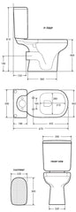 Ivory Close Coupled Toilet Suite S Trap or P Trap