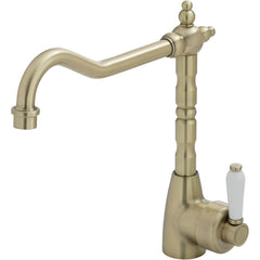 AVIA Shepherds Crook Sink Mixer, Champagne / Ceramic