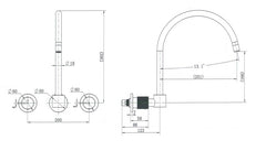 DANCE 1/4 TURN WALL SINK SET IN CHROME, MATTE BLACK & BRUSHED NICKEL