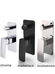 RAVO Shower Mixer With Diverter in Chrome Matt Black Brushed Nickel