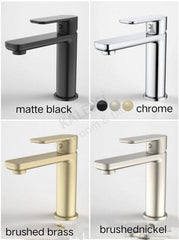FUNA BASIN MIXER 6 STAR CHROME, BRUSHED BRASS, MATTE BLACK OR BRUSHED NICKEL