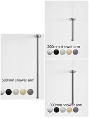 RUBANE II 200MM, 300MM OR 500MM CEILING SHOWER ARM CHROME, BRUSHED BRASS, BRUSHED NICKEL ,MATTE BLACK & GUNMETAL