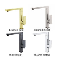 LORES Square Neck Sink Mixer Chrome, Matte Black, Brushed Nickel & Brushed Gold