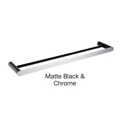 SUPERIA Single Or Double Towel Rail 600mm In Chrome, Matte Black, Matte Black & Chrome, Brushed Nickel, Brushed Gold & Gunmetal Grey
